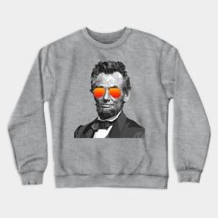 Low Poly Abe Lincoln with Sunglasses Crewneck Sweatshirt